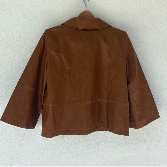 ANTHROPOLOGIE Embroidered Faux Leather Jacket - Picture 10 of 13